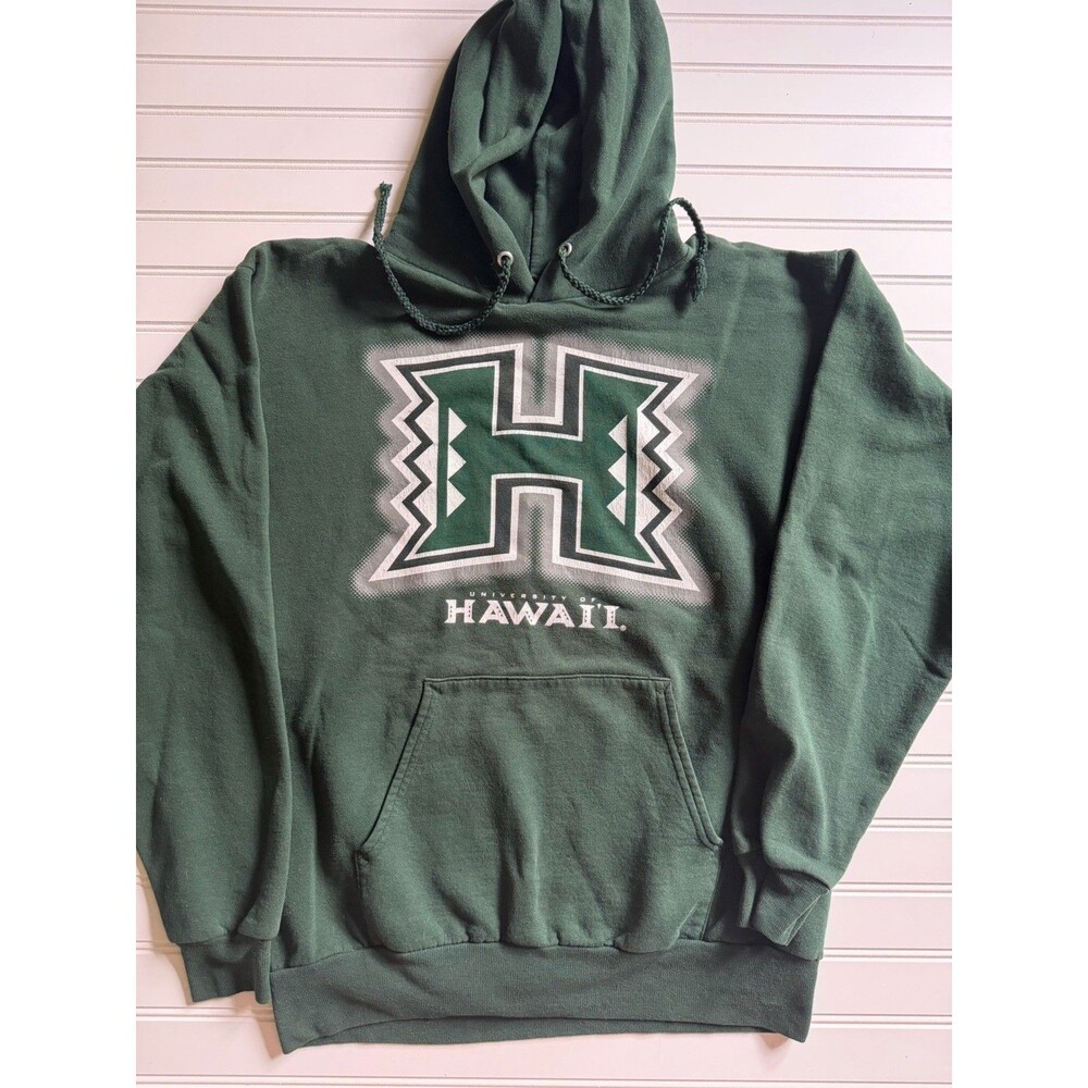 Hanes University of Hawaii Rainbow Warriors Hoodie Forest Green Men M